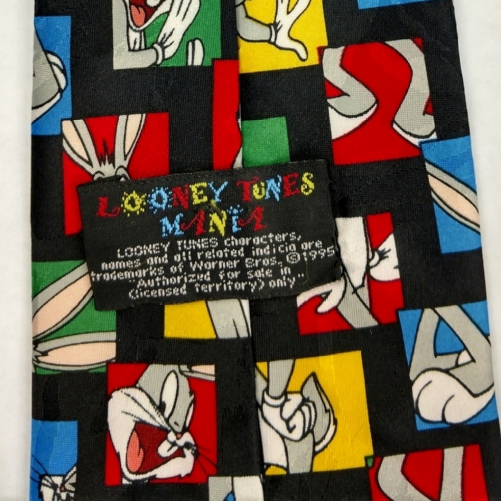 LOONEY TUNES Mania Bugs Bunny Cartoon Mens Tie - Picture 4 of 5